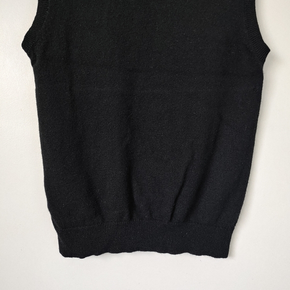 Tommy Hilfiger Premium Lambswool Vest Sweater Knit Size Medium Black - Picture 12 of 15